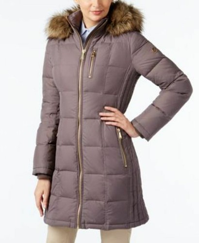 191003 NUOVO CAPPOTTO PIUMINO MICHAEL KORS $340 FLANELLA PELLICCIA SINTETICA TAGLIA S SMALL