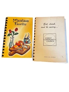 Local Cookbooks Full Of Collected Recipes From Western Michigan Set Of 2 - Picture 1 of 3