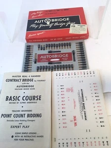1959 Autobridge Auto Play Yourself Bridge Game PGB Beginners Set w Box Un-used - Picture 1 of 5