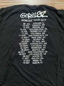SELTENES GORILLAZ HUMANZ 2017 TOUR T-SHIRT VOLLE FARBE XL BLUR JAMIE HEWLETT - Bild 1 von 2