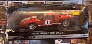 Beanstalk Group Ford GT Concept 1:18 Scale #1 Red Diecast Car / Box Wear