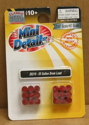MINI DETAILS  #20210, HO 55 Gallon Drums, intended for load in stake truck etc  - Image 1 of 2
