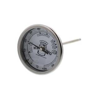 Bi-Metal 3� Dial Weldless Thermometer 132mm Long Stem STAINLESS STEEL Home Brew