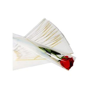 100 Counts Single Floral Packaging Bag Single Rose Sleeve for Wedding Birthday - Picture 1 of 9