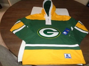 New With Tags Starter Green Bay Packers Laced Sweatshirt Hoodie Mens Medium - Picture 1 of 10