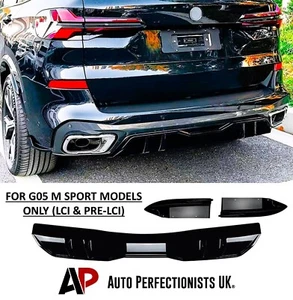 BMW X5 G05 negro brillante difusor trasero cenefa parachoques M kit de carrocería deportiva 2018+ - Imagen 1 de 8