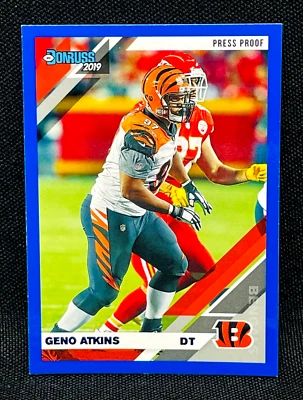 2019 Panini Donruss Football - GENO ATKINS #61 - BLUE PRESS PROOF PARALLEL - Image 1 of 2