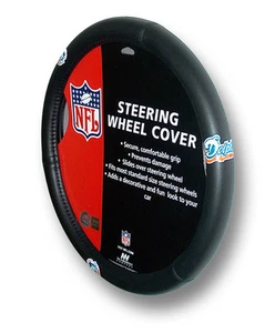 NEW Football Miami Dolphins Steering Wheel Cover - Foto 1 di 1