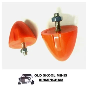 CLASSIC MINI POLYFLEX SINGLE BOLT BUMP STOP KIT ORANGE PAIR ROVER AUSTIN AM18 - Picture 1 of 1