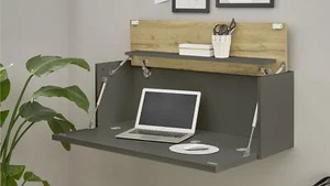 Hängesekretär 08 City Home Office Büroschrank anthrazit Wotan Eiche - Bild 1 von 13