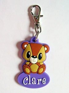 PERSONALISED ZIPPER PALS - CLARE - Keyring, charm, zip puller - Picture 1 of 2