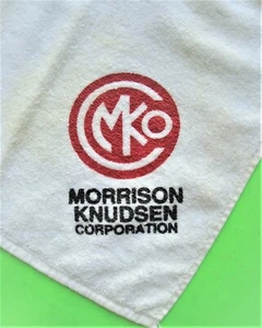 Vintage MORRISON KNUDSEN CORPORATION GOLFHANDTUCH Frikadellen Logo XLNT - Bild 1 von 6