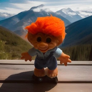 Vintage 1977 Thomas Dam Troll Denmark Rare Orange Hair Doll 9” # 604 - Picture 1 of 7