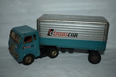Vintage Made in Japan Tin T C Transcon semi Tractor Trailer - Image 1 of 4
