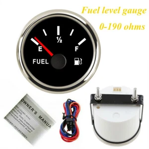 Medidor de nivel de combustible 52 mm 2-1/16"" 0-190 ohmios coche barco rojo LED impermeable medidor de gas - Imagen 1 de 6