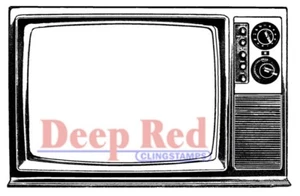 Deep Red Stamps Classic TV Rubber Cling Stamp - Picture 1 of 2