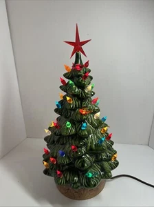 Vintage 70er Gießform Keramik beleuchteter Weihnachtsbaum, lebendiger Retro Weihnachtsbaum - Bild 1 von 13