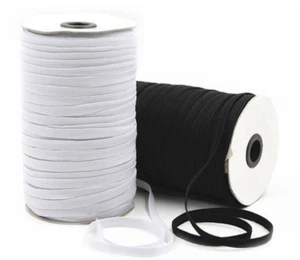 5Yards 5mm Flat Elastic Bands for sewing DIY Black String Trim Cord Band Earloop - Picture 1 of 1