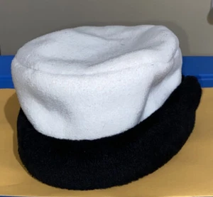 Girls Ivory & Black Fancy Plush Faux Fur Beret French Beanie Hat Size-6X - Picture 1 of 11
