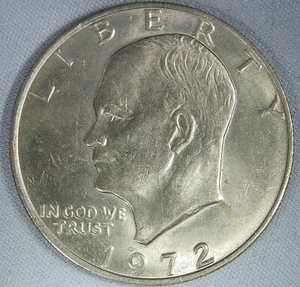 1972-P Eisenhower IKE $ Coneca DDO-3 CH AU LUSTROUS Light Toning - Picture 1 of 4