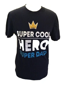 F&F Navy “Super Cool Hero Super Dad” T Shirt U.K. Sm 35-37”Chest - Picture 1 of 5