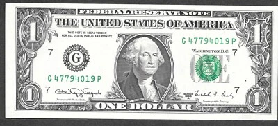 1988A $1 Web Note FRN, fr. 1917, G47794019P Run 8-GP Block 4-6, UNC - Image 1 of 2