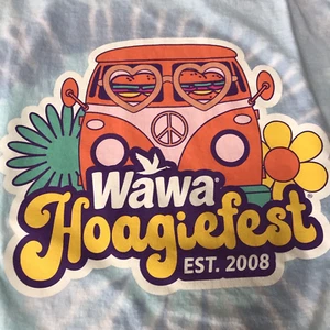 WAWA Hoagiefest 2008 Shirt Men Large Tie Dye Hoagie Love Bus Hippie Festival - Picture 1 of 9
