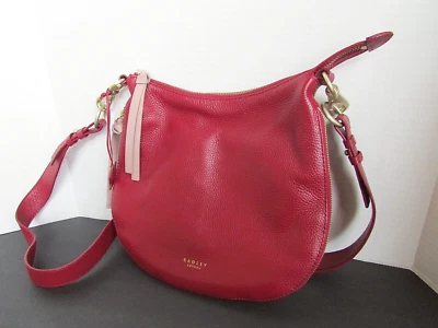 Radley London Red Leather dog Crossbody zip extender hobo handbag-NWOT - Image 1 of 4