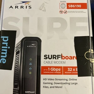 ARRIS SURFboard SB6190 DOCSIS 3.0 Cable Modem - 32 x 8 Channels | Black - Picture 1 of 1