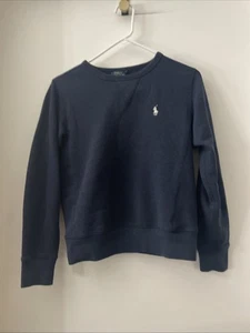 Polo Ralph Lauren Sudadera Cuello Redondo Para Mujer S Azul Marino Pony Logo Algodón - Imagen 1 de 4