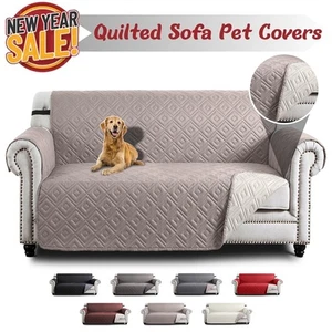 Quilted Sofa Cover 1/2/3 Seater Sofa Non Slip Covers Furniture Pet Protector All - Picture 1 of 50