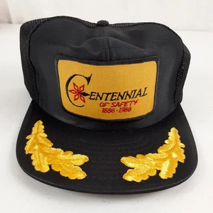 Vintage Truckers Cap Centennial of Safety 1886-1986 Embroidered Snapback Hat - Picture 1 of 13