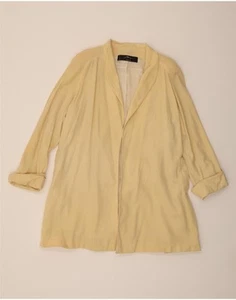 MAURICE DAQUIN Womens Open Blazer Jacket UK 20 2XL Yellow Wool BV09 - Picture 1 of 3