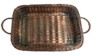 Cooper Wire Rectangular Basket with Handles 15’’L x 11’’W x 2.5’’H - Picture 1 of 9
