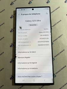 SMARTPHONE SAMSUNG GALAXY S23 ULTRA SM-S918B/DS 256 Go TACHE NOIRE ECRAN - Photo 1/12
