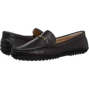 Lauren Ralph Lauren Womens Briony Driving Loafers US 5 Black Leather Slip On NIB - Picture 1 of 13