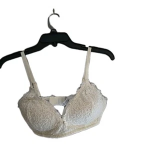 Aerie White Floral Lace Adjustable Straps Plunge Underwire Push Up Bra Size 34D - Picture 1 of 4