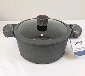 "Cazuela D&W Deane & White Premium 4,5 cuartos de galón olla de 9,5"" con tapa utensilios de cocina negra" - Imagen 1 de 18