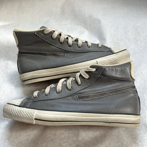 Converse X John Varvatos Zip Around Gray/Cream Leather Hi Top Sneaker Mens 9 US - Picture 1 of 23