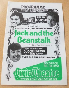 Frazer Hines Helen Shapiro Duggie Brown Halifax Pantomime Program 1984 - Picture 1 of 4