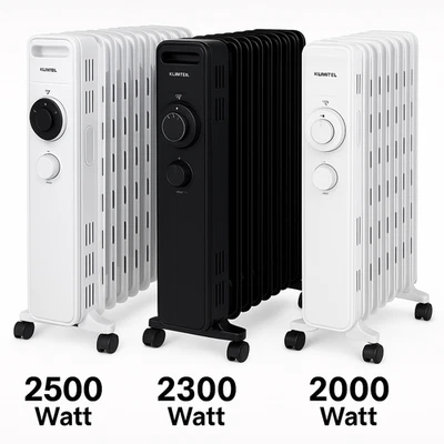 KUMTEL Elektroheizung Elektrische Heizung Ölradiator 2300W 11 Rippen mit Thermostat