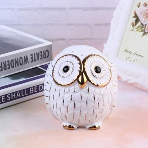 Minimalistische Keramik Eule Ornament Keramik nordischer Stil Eule Figur Dekoration - Bild 1 von 11