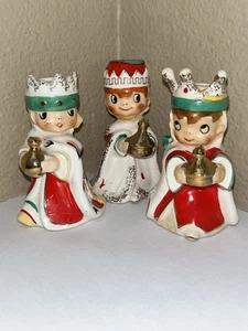 3 Vtg Holt Howard Wisemen Bell & Candle Holders MCM Japan Christmas 1960 READ - Picture 1 of 18