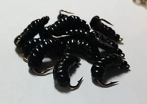 1 Dutzend - Steinfliegenlarve - schwarz - Nassfliege - Forelle, Crappie, Pfannenfisch - Bild 1 von 1