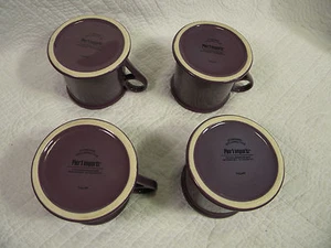 Set of 4 Pier 1 Imports Stoneware Coffee Mugs, Made in Thialand, Purple - Picture 1 of 2