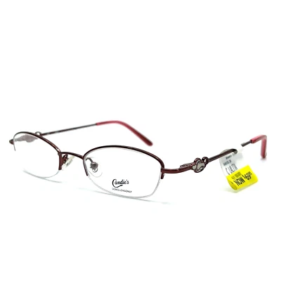 Candie's C Lalita BU Burgundy Red Oval Half frame Eyeglasses 46[]19 135 mm - Image 1 of 4