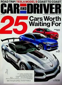 Car and Driver Magazine April 2017 Alfa Rome Stelvia, Chevrolet Corvette ZR1 - Picture 1 of 3