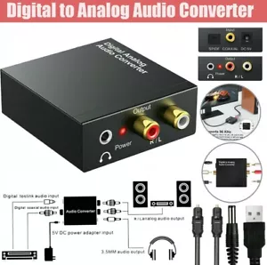 NEW Optical Coaxial Toslink Digital to Analog Audio Converter Adapter RCA L/R - Picture 1 of 1