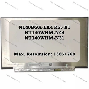 Pantalla LCD N140BGA-EA4 Rev B1 apta para NT140WHM-N44 NT140WHM-N31 sin orificios para tornillos - Imagen 1 de 1