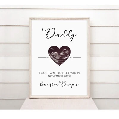 SJDESIGNSHOP CHRISTMAS DADDY GRANDAD TO BE GIFT A4 PRINT LOVE BUMP BIRTHDAY PREGNANCY